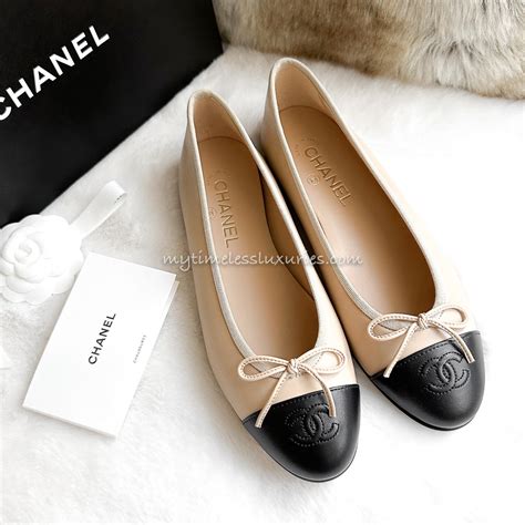 chanel ballet flats price|chanel flats beige and black.